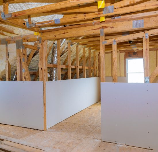 Modern built-in wooden storage shelves in a contemporary home interior.